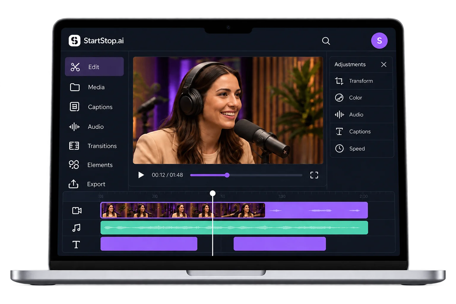 Visual demonstration of the StartStop editor and vertical clips.